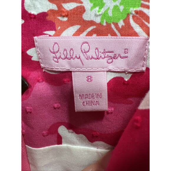 Lilly Pulitzer "Eryn Dress" Hotty Pink Cherry Begonias Size 8 NWT $198 Value - Picture 15 of 15